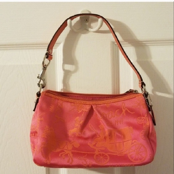 pink and orange coach bag